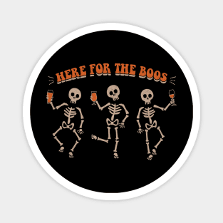 Boozy Halloween: Funny Drinking Skeletons Graphic Magnet